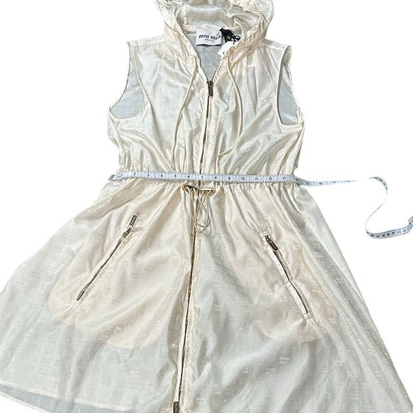 Miu Miu Nylon Hooded Mini Dress Vest Utility Style Size 36 NWT - Picture 6 of 7